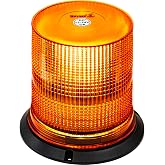 Buyers Products SL667A 6.1 Inch LED Amber Beacon Light, Permanent Mount | Amber LED Beacon Light Delivers SAE J845 Class 1 Visibility With 11 Flash Patterns, Permanent Mounting, And 5 Year Warranty