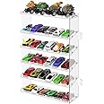 KISLANE Transparent Acrylic Display Case for Hot Wheels & Matchbox Cars, 6 Tiers Matchbox Cars Display Case, Sturdy Assembly Storage Case Display of 48 Hot Wheels Matchbox Cars (6- Tiers)