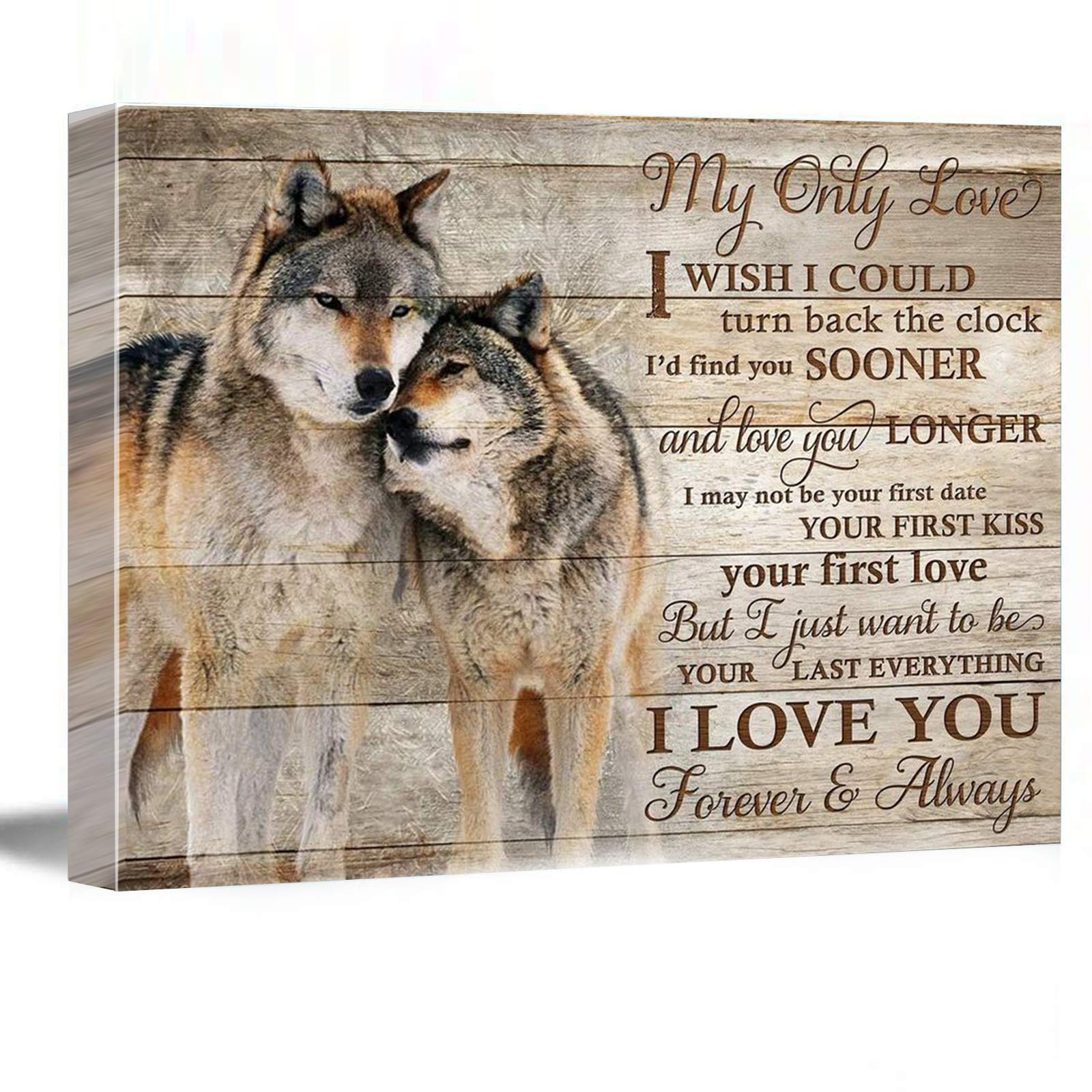 ROOM DECOR CHEAP ,teen boy room decor ,Canvas Painting Wolf My Only Love Canvas Wall Art Decor Woode