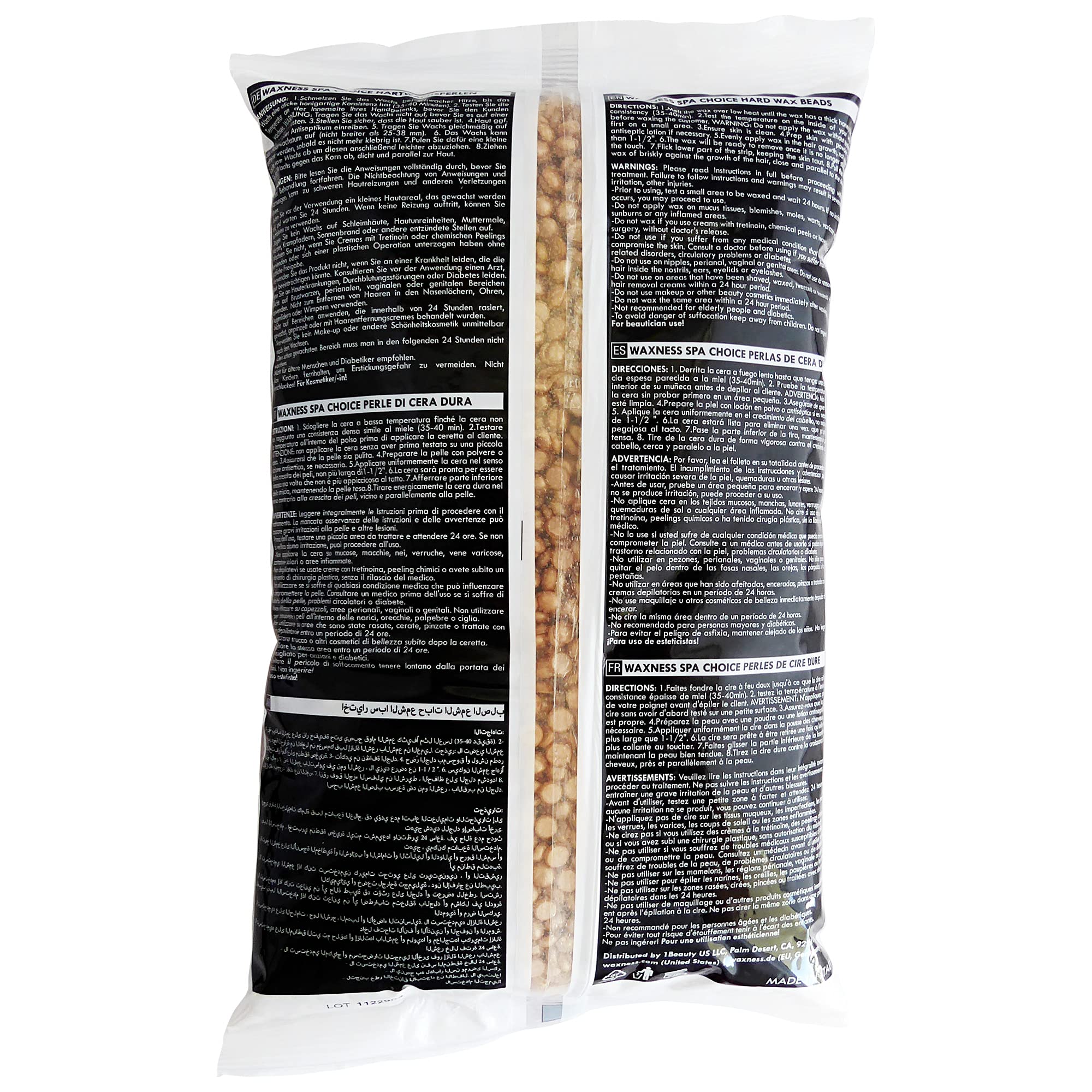 Waxness Spa Choice Mineral Gold Demi Creamy Hard Wax Beads 2.2 lb / 1 kg