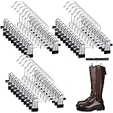 Yinkin 30 Pcs Steel Boot Hangers with 2 Adjustable Clips Multifunctional Hangers Travel Portable Hanging Clips Heavy Duty Clo
