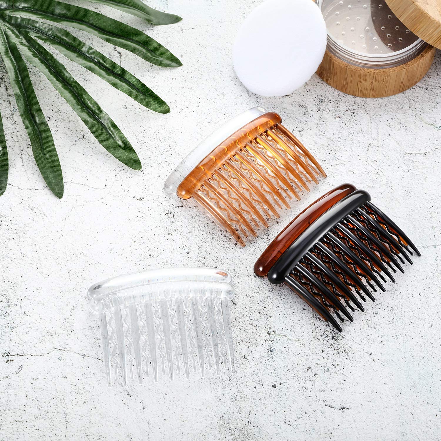 24 Pieces Plastic Hair Side Combs Wave Teeth Hair Combs Hair Clip Comb Bridal Wedding Veil Comb for Fine Hair (Mix Color) : Beauty