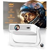 Outdoor-Projector-Movie with WiFi and Bluetooth:[Built-in APPs/180&deg; Stand/Creative Filter] Smart Portable-Projector Auto Focus OS 3.0 Jimveo High Brightness Movie Proyector Compatible with Netflix