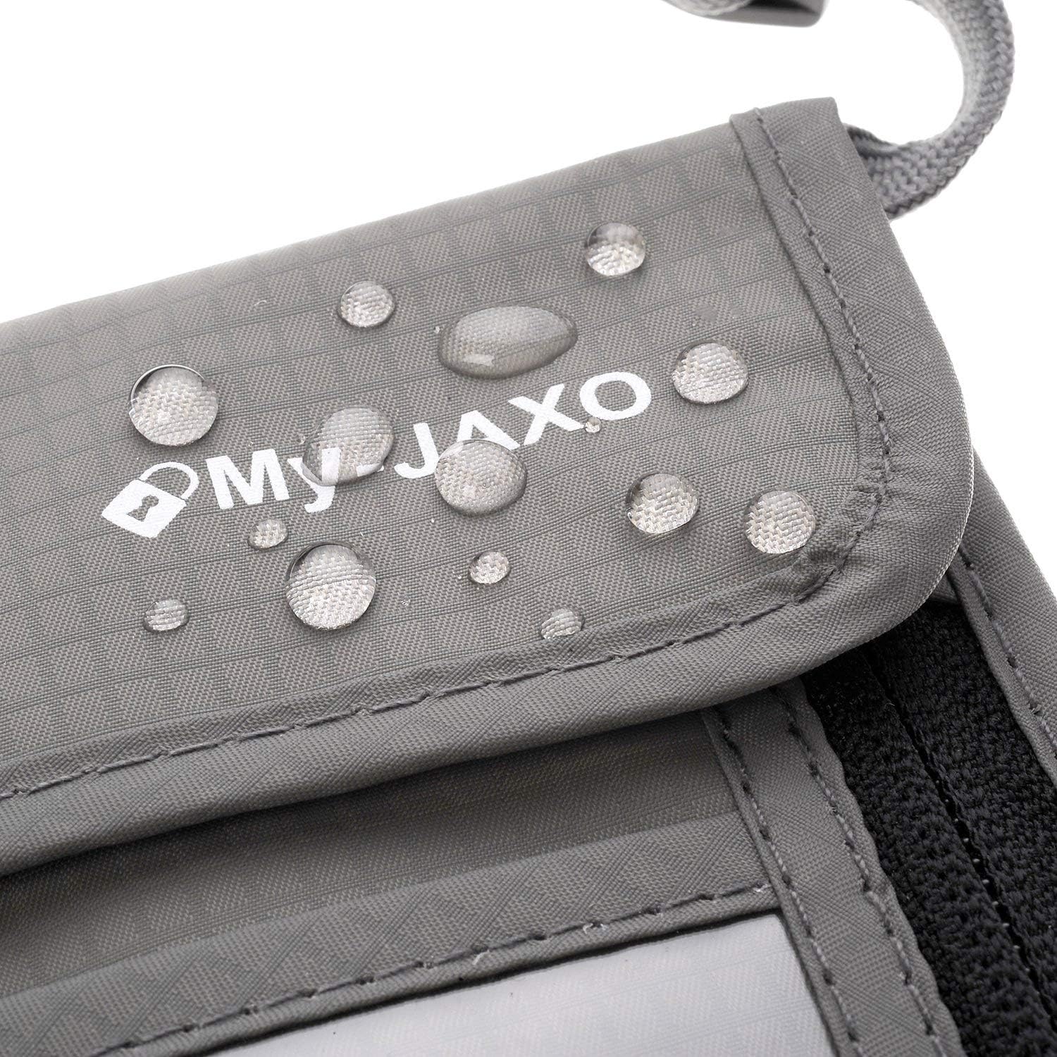  | My-JAXO Premium Family Travel Neck Pouch Wallet Safety Passport Holder Keep Cash And Documents Safe for Men and Women Peace Of Mind on your Travel with RFID Blocking Black, Grey, Red | Travel Wallets