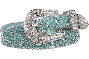 beltiscool Kids 1 1/8" (28 mm) Western Cowgirl Rhinestone Sparkling Mesh Belt