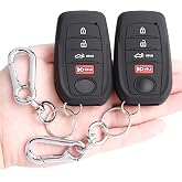 Key Fob Cover for Toyota 2026-2024 Tacoma and 2026-2022 Tundra | Silicone Key Case, Full Protection, 4-Button, 2-Pack, Black