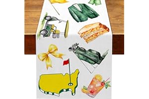 Buxiuer Masters Golf Table Runner Augusta National Golf Tournament Decorations Dining Room Home Kitchen Table Decor (13" x 72")