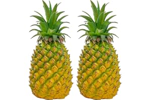 QIRMIZI 2 Pack Artificial Pineapple -Simulated Fruit Decoration, Lifelike Fake Fruit Model, Perfect for Home Decor, Kitchen, Party & Photography Prop – Realistic & Eco-Friendly,Green Large