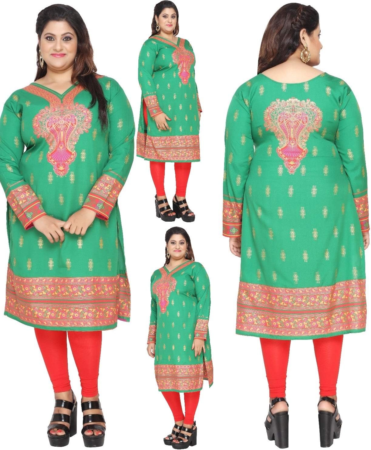 unifiedclothes Plus Size (Upto 9XL) Women Indian Pakistani Kurti Tunic Kurta Top Shirt Dress EPlus108C