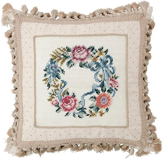 Amazon Com C F Home 16x16 Inches Needle Point Pillow With Tassel