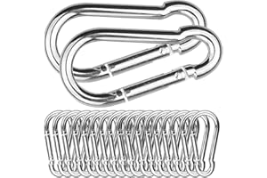 AKOLAFE 60 Pack Steel Carabiner Heavy Duty 3 Inch Carabiner Clip Bulk Zinc-Galvanized Spring Snap Hook M8 Spring Clip 5/16 In