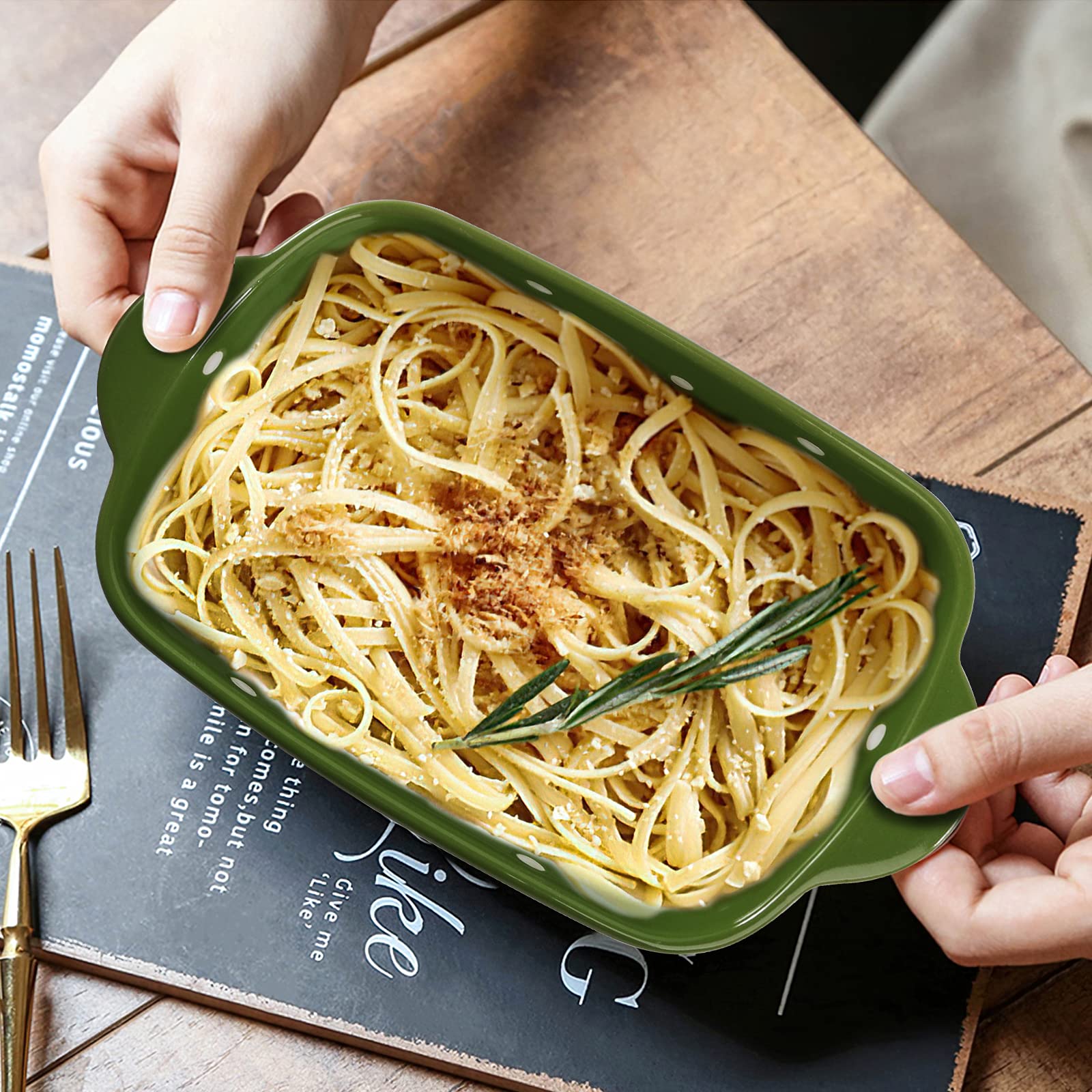 AVLA Set of 4 Ceramic Small Casserole Dishes, 7