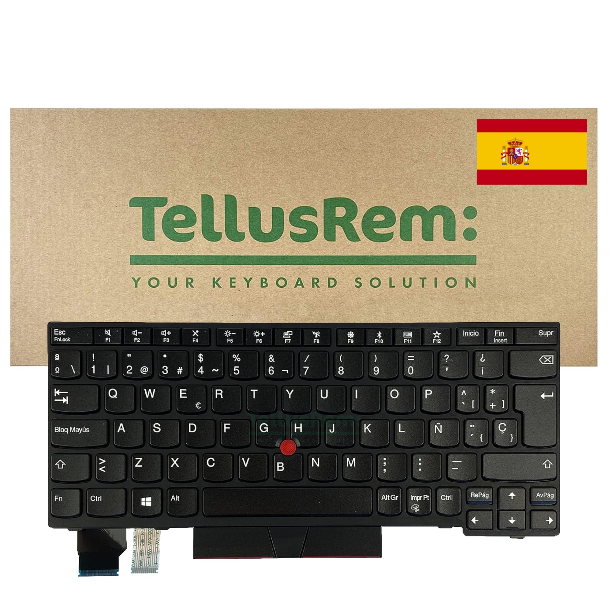 replacement Spanish non-backlit keyboard for Lenovo Thinkpad X280 X390 X395