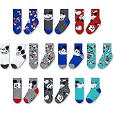 Disney Mickey Mouse Infant Socks - 10 Pack with Anti-Slip Grippers for Ages 6-24 Months