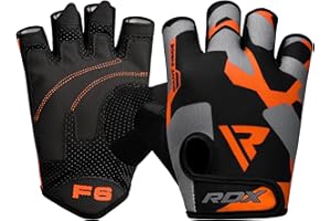 RDX Weight Lifting Gloves Gym Fitness Workout, Anti Slip Padded Palm Elasticated Strength Training Equipment Men Women Half Finger Exercise Bodybuilding Calisthenics Cycling Rowing Climbing