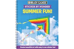 Brain Games - Sticker by Number: Summer Fun! (Easy - Square Stickers): Create Beautiful Art With Easy to Use Sticker Fun!