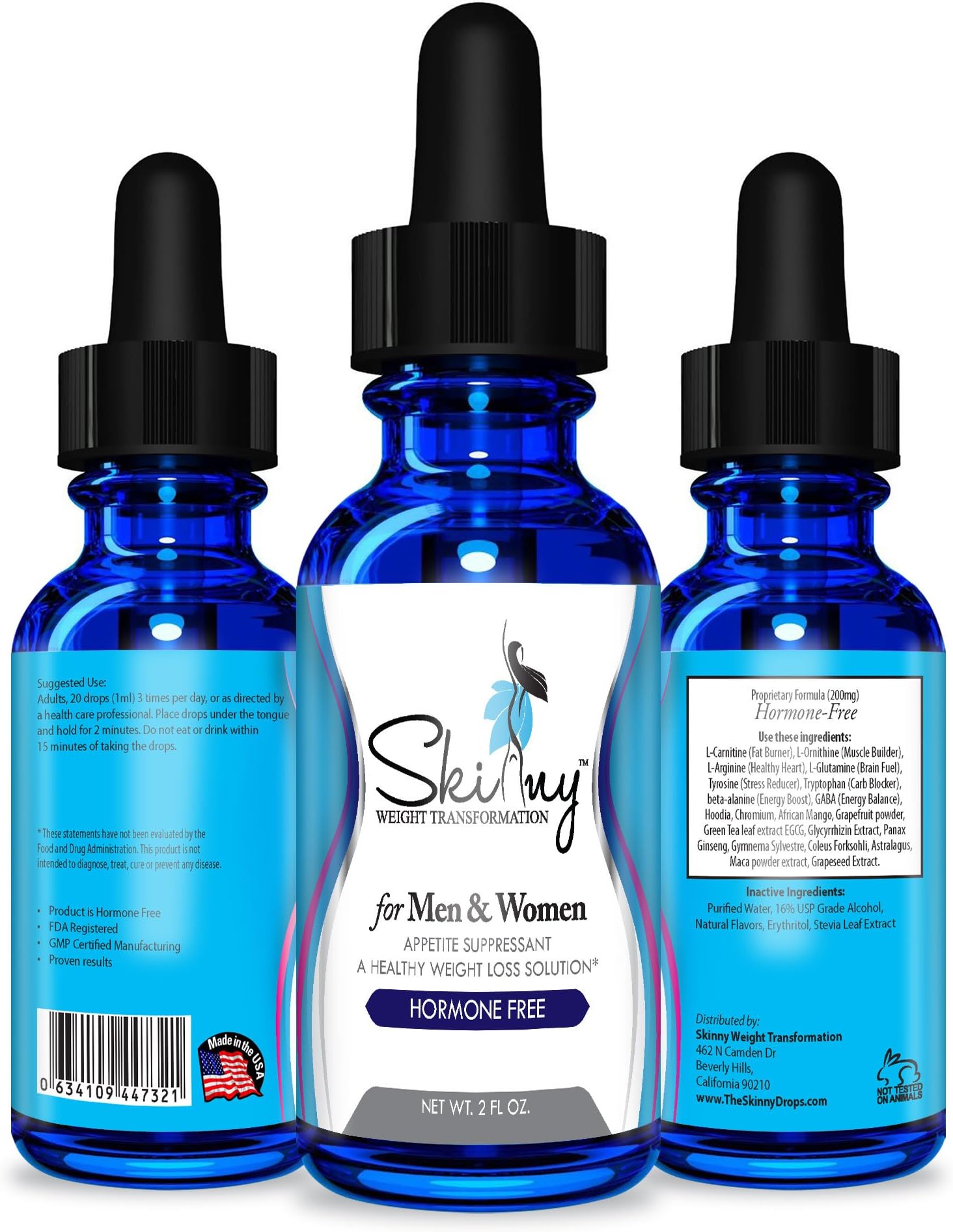Weight Loss Diet Fat Burning Drops by Skinny Weight Transformation – Best Natural, Effective Formula – 20 Ingredients Blend – Boosts Metabolism & Suppresses Appetite – Lose up to 1 Pound A Day