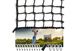 ALYTREE Golf Netting with Rope Rings - Golf Hitting Nets for Practice or Garage Driving and Backyard-Adjustable Golf Net and Black & White High Impact Containment Net for Indoor & Outdoor Use 10X10ft,10X7ft