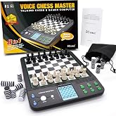 iCore Electronic Chess Set Pro Black : Voice Guide, 30 Levels, 100 Teaching Exercises, Learning Mode for All Ages