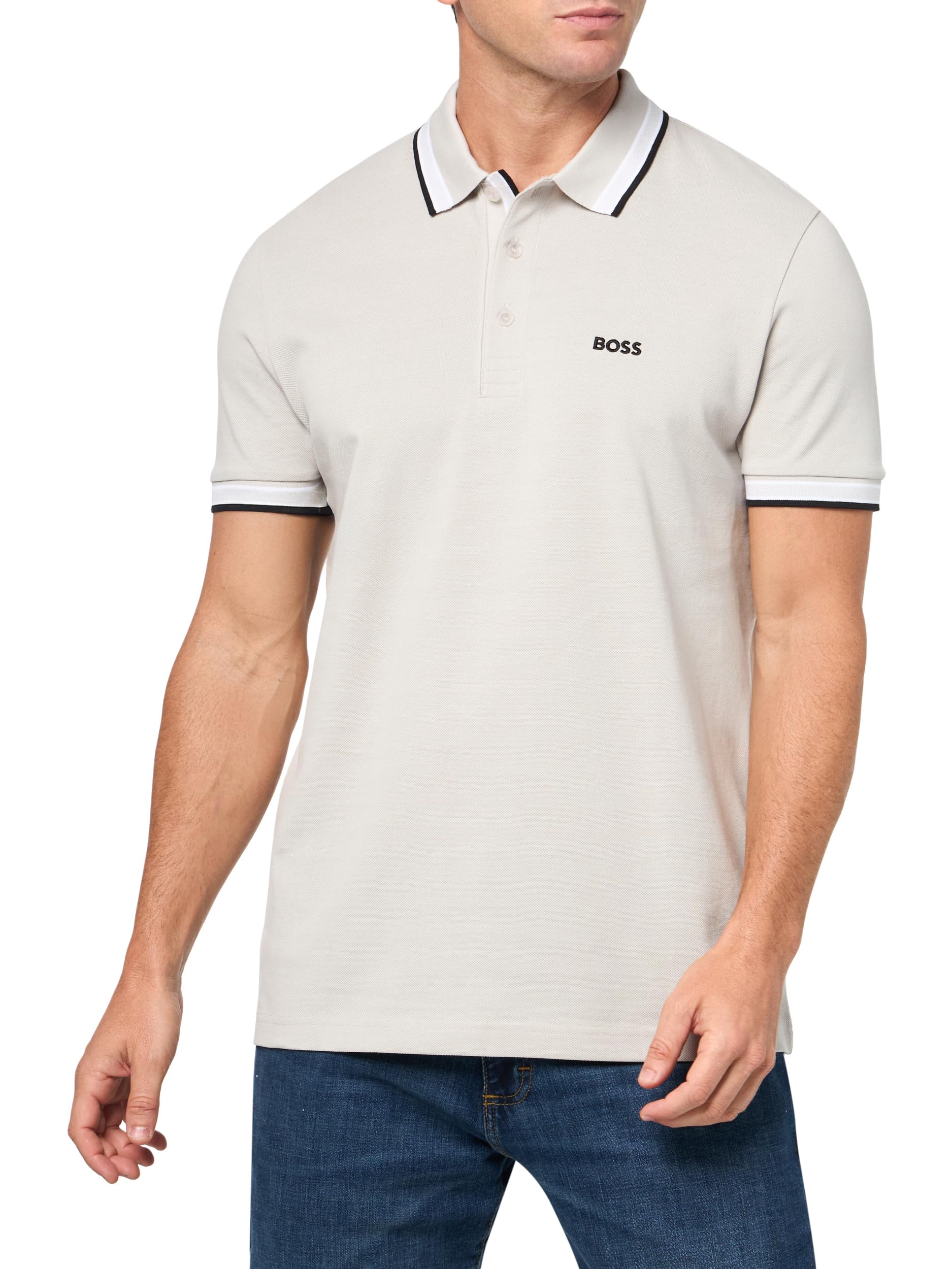 BOSS, Paddy Short Sleeve Polo Shirt, Whisper Grey, XXL Image