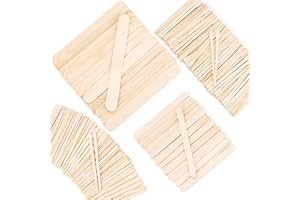 WoBiogHo 500 Pcs 4 Style Waxing Sticks Assorted Wooden Wax Applicator Stick for Body Legs Face Eyebrows and Small Medium Large Sizes Waxing Spatulas Popsicle Stick for Hair Removal Wood Craft Sticks