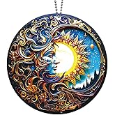 Sun and Moon Christmas Ornaments, Crescent Moon Christmas Tree Ornament, Winter Solstice Holiday Decorations, Unique Ornaments Gift Exchange Ideas