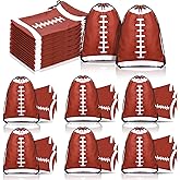 Berlune 48 Pieces Football Party Favors Drawstring Gift Bags 10 x 7 Inch Football Sports Goodie Bags Super Birthday Supplies Backpack Bulk Bowl for Gym Travel Party Storage Favors Supplies