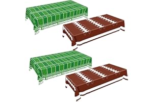 AURORAPARTY 4pcs Football Party Tablecloth Birthday Party Plastic Table Cover Disposable Rectangle Football Party Tablecloth Table Decorations 54 * 108 inch