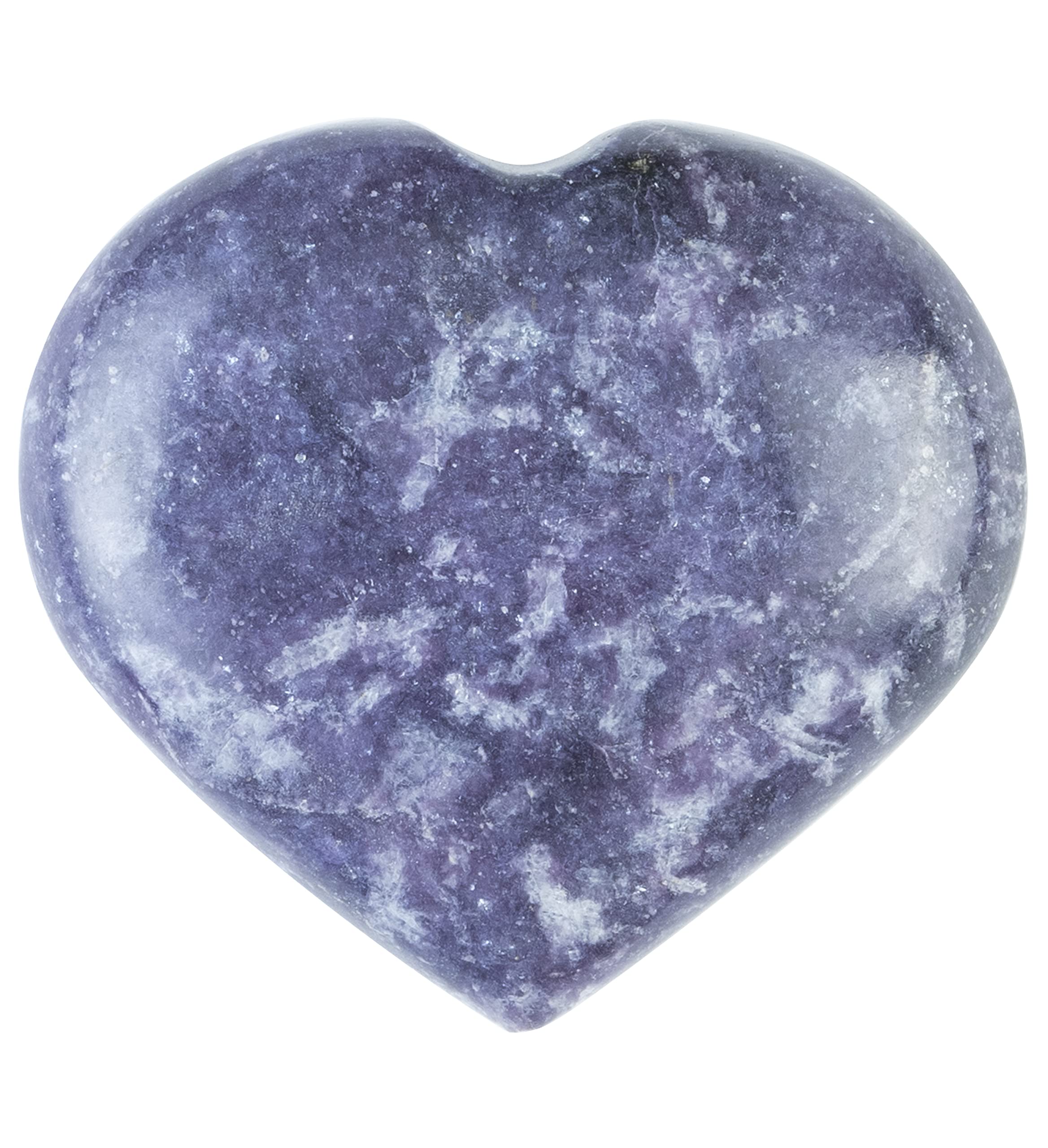 Crocon 50mm Lepidolite Heart stone Big Heart Shape Puff Stones Set 450+ Carats Pocket Crystal Healing Tumble Collection Palm Worry Stone Good Luck Charm Meditation Gift Craft Home Decor