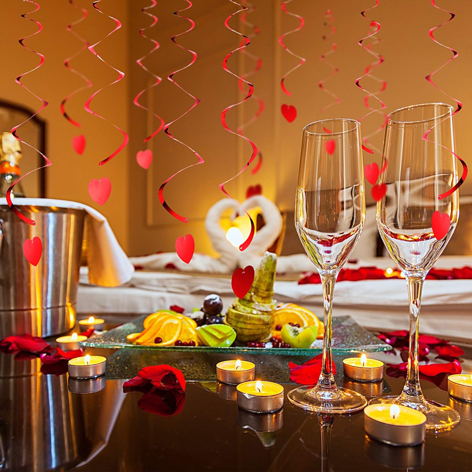 Luftschlangen Valentinstag Dekorationen 30 Stück Hängende Herz Wirbelt