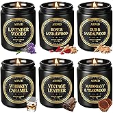 AOOVOO Scented Candles Gift Set - 6 Pack Men Candles for Home Scented, 42 oz Soy Candle for Men, 300 Hour Long Lasting Candle Set for Birthday, Father's Day, Valentine, Christmas, Anniversary