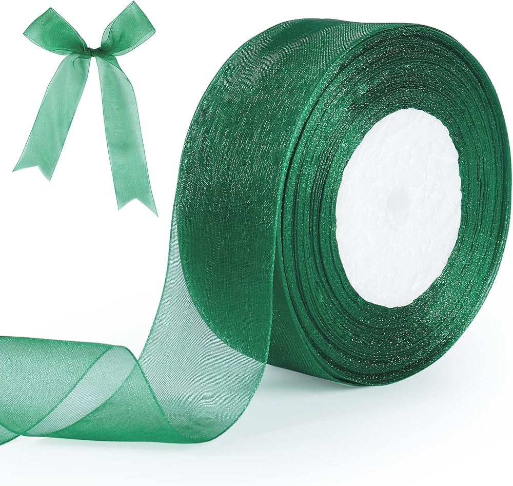 tenn well Green Chiffon Ribbon 40mm 45m Double Sided Gift Craft Wedding