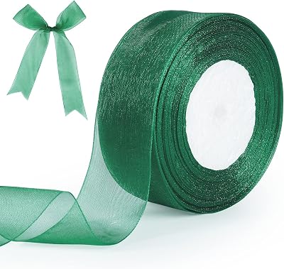 tenn well Green Chiffon Ribbon 40mm 45m Double Sided Gift Craft Wedding