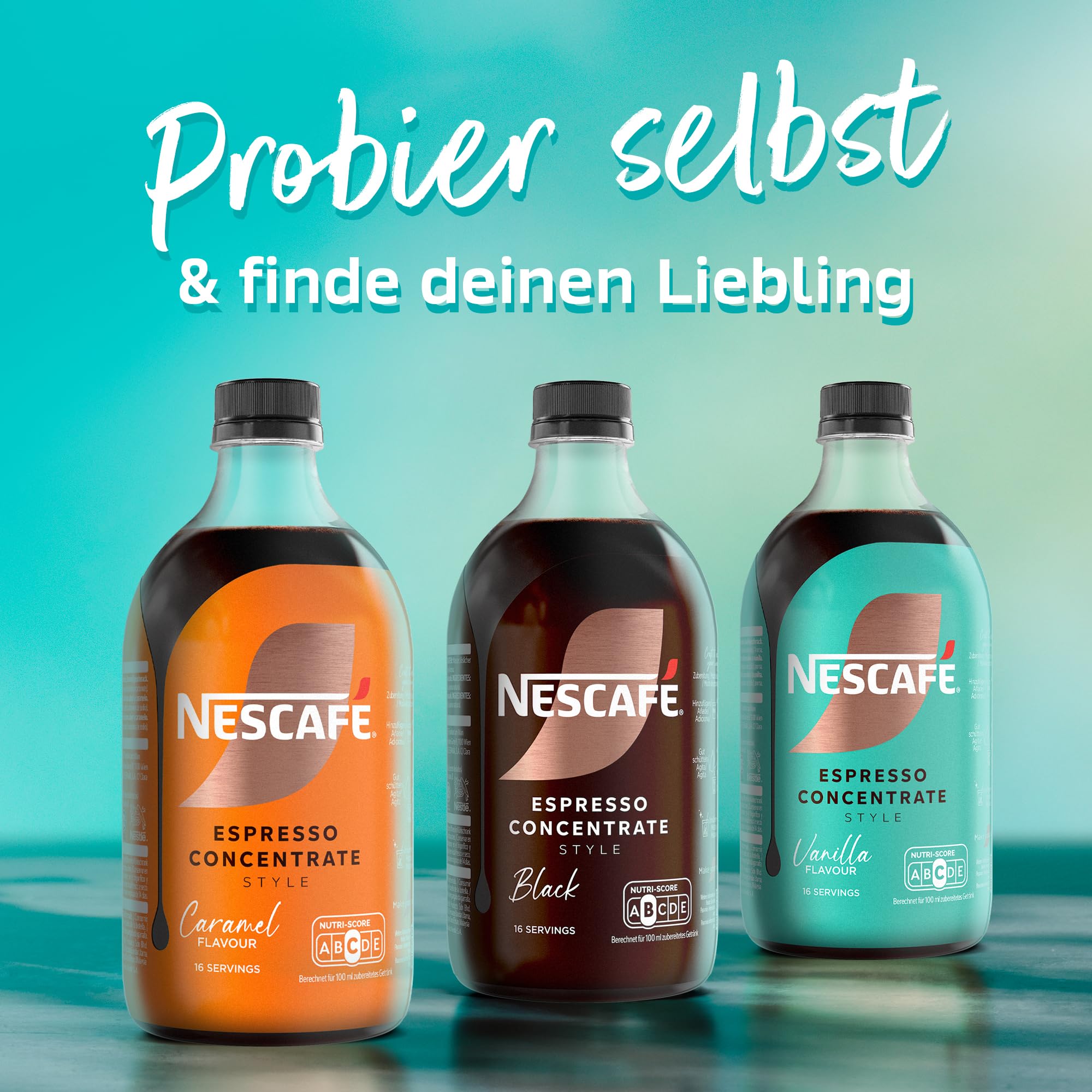 NESCAFÉ Espresso Concentrate Style Caramel, aromatisierters Getränkekonzentrat mit löslichem Bohnenkaffee, Karamell-Geschmack, 1er Pack (1 x 500ml) Einweg-Flasche 7