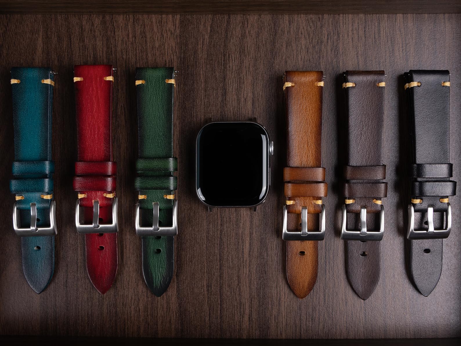 Berfine Retro Handmade Watch Band, Quick Release Vintage Leather Watch Strap Replacement,Choice of Width-18mm 20mm 22mm 24mm or 26mm