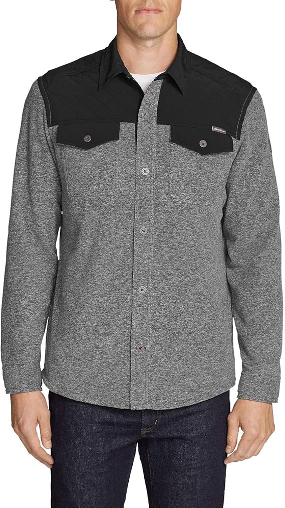 Amazon エディー バウアー Eddie Bauer スポーツショップ長袖シュートマイクロフリースフィールドシャツ 長袖フリースシャツ メンズ シャツ 通販