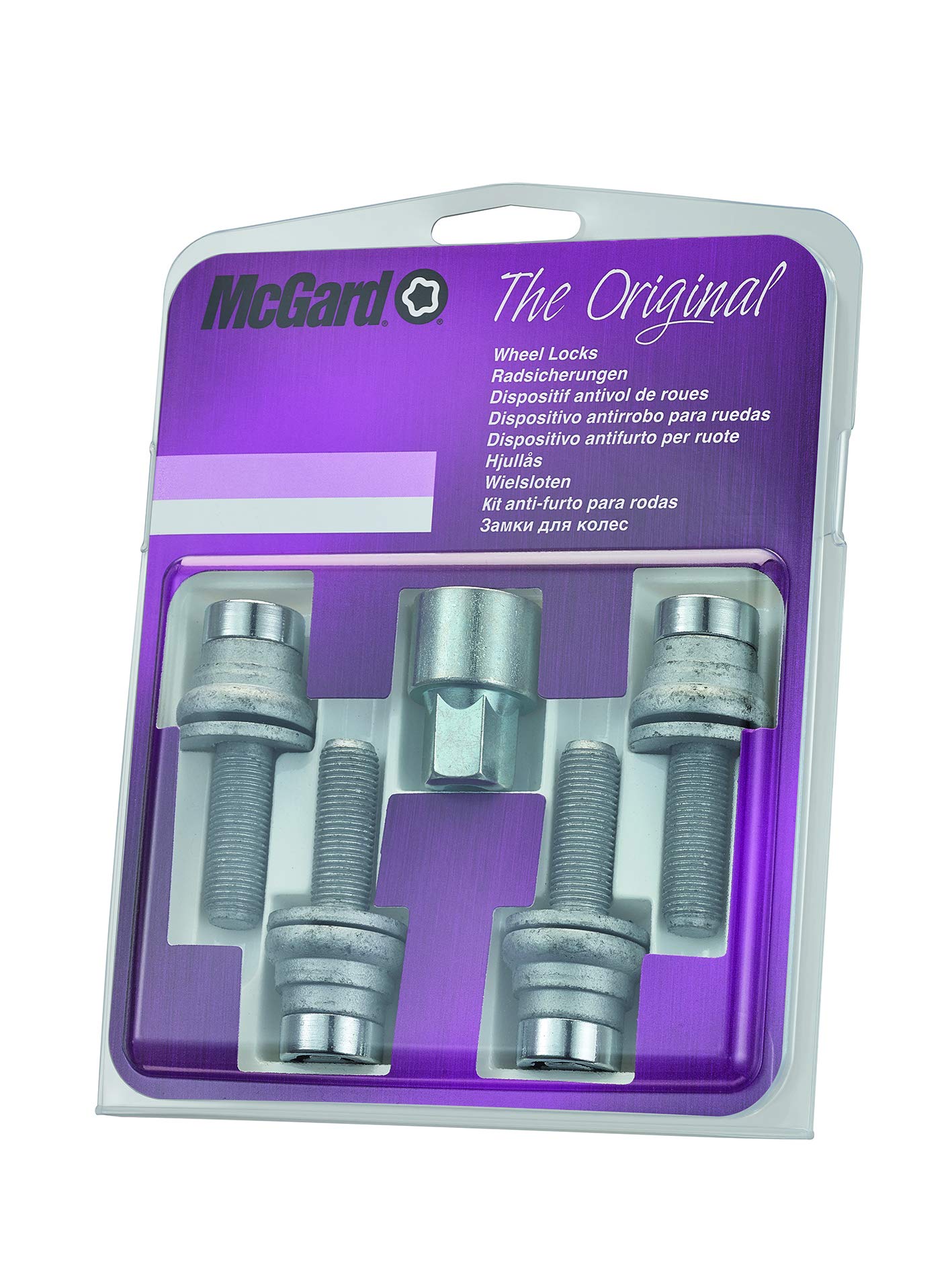 Mcgard 26002SU Wheel Lock Bolts SU M12 x 1,25, flat seat, shaft length 34,5 mm, Overall length 63,0 mm, Hex, Silber