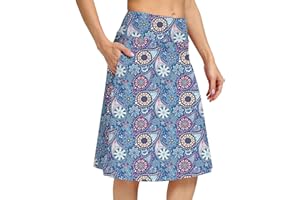 CZRLHYT Womens Skorts Modest Knee Length Skirts Athletic Midi Active Running Skirt