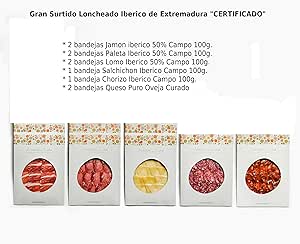 Lote surtido Ibéricos de Extremadura loncheado CERTIFICADO ...