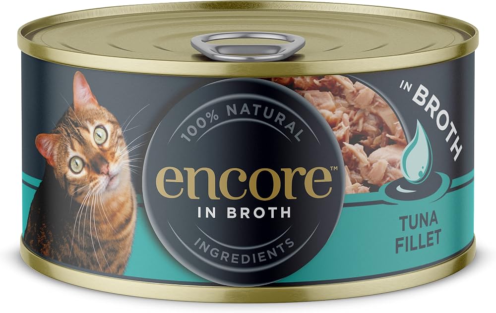 Encore 100 Natural Tuna Fillet Wet Cat Food 70g Tin Pack of 16