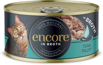 Encore 100 Natural Tuna Fillet Wet Cat Food 70g Tin Pack of 16