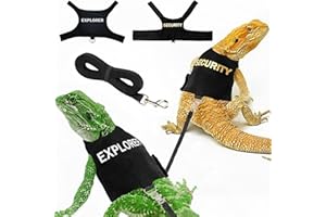 Premium 2-Pack Bearded Dragon Leash and Harness Set - Adjustable Costume and Clothes for Bearded Dragons | Secure Walking Gea
