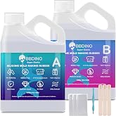 BBDINO Super Elastic Silicone Mold Making Kit 8A Clear 2.42lbs | 1A:1B Mixing -Self Degassing -3 Hrs Fast Cure Platinum Mold Making Silicone for Casting Resin/Silicon/Candle/Soap Molds