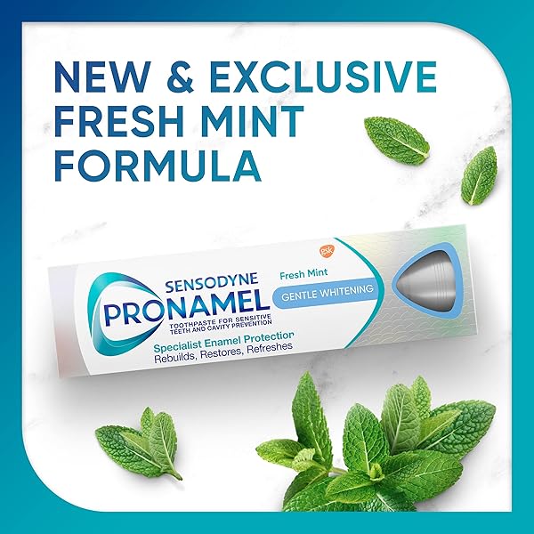 SENSODYNE PRONAMEL GENTLE TEETH WHITENING ENAMEL TOOTHPASTE FOR SENSITIVE TEETH, TO REHARDEN AND STRENGTHEN ENAMEL, AMAZON EXCLUSIVE, FRESH MINT – 4 OUNCES (PACK OF 3)