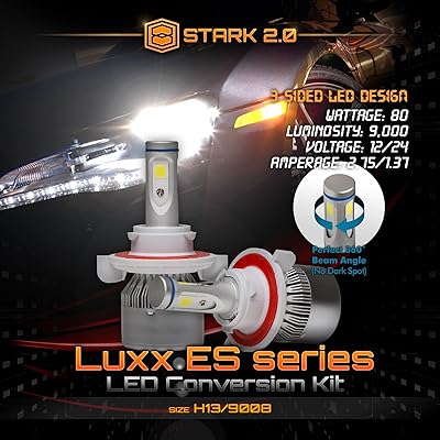 buy stark 2 0 luxx es series 80w 9000lm all in one 360 led cob flip chip conversion kit cool white 6000k 6k pair bulbs headlights dual hi lo h13 9008 online in indonesia b06xhrtstb