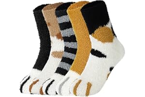 Clothirily Fuzzy Socks for Women - Winter Fluffy Sock Womens, Funny Cute Animal Socks Soft Slipper Sock for Women