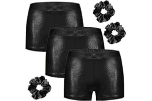 BYONEME Girls Dance Short for Gymnastics Athletic Shorts Sparkle Glitter Tumbling Bottoms 2-3T