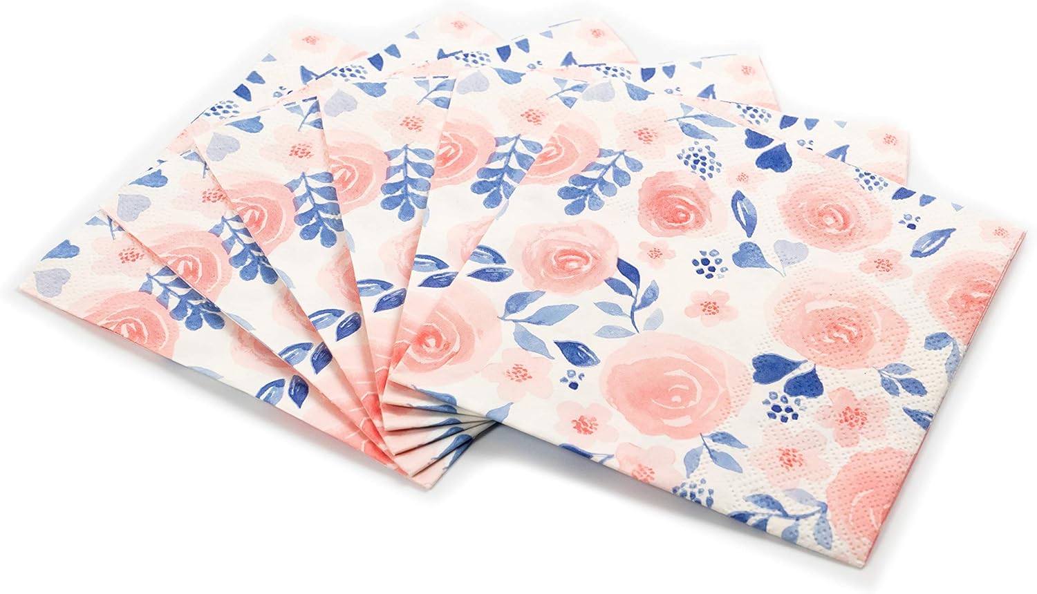 Watercolor Flower Print Cocktail Napkins Set | Decorative & Disposable Paper Napkins for Weddings, Birthdays, Baby Showers, & Holiday Events | Fun & Festive Floral Patterns Bursting with Vibrant Color