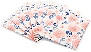 Watercolor Flower Print Cocktail Napkins Set | Decorative & Disposable Paper Napkins for Weddings, Birthdays, Baby Showers, & Holiday Events | Fun & Festive Floral Patterns Bursting with Vibrant Color