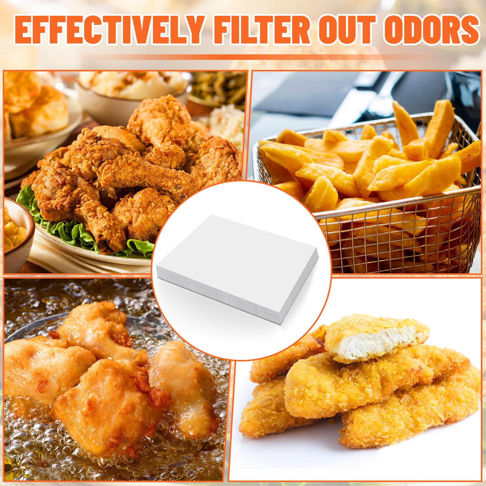 100 Pcs Filter Paper Fryer Filter Sheets for Restaurant Food Truck Food Stand Oil Filtration (19.5 x 27.5 Inch)